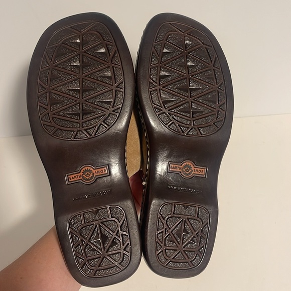 Earth Shoe Lee Leather Sandal Women’s Size 7 Tan Slip On Thong Comfort Hook Loop - Picture 7 of 8